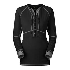 Mountain Hardwear size S Butter Button Up Long Sleeve Active Top - Black